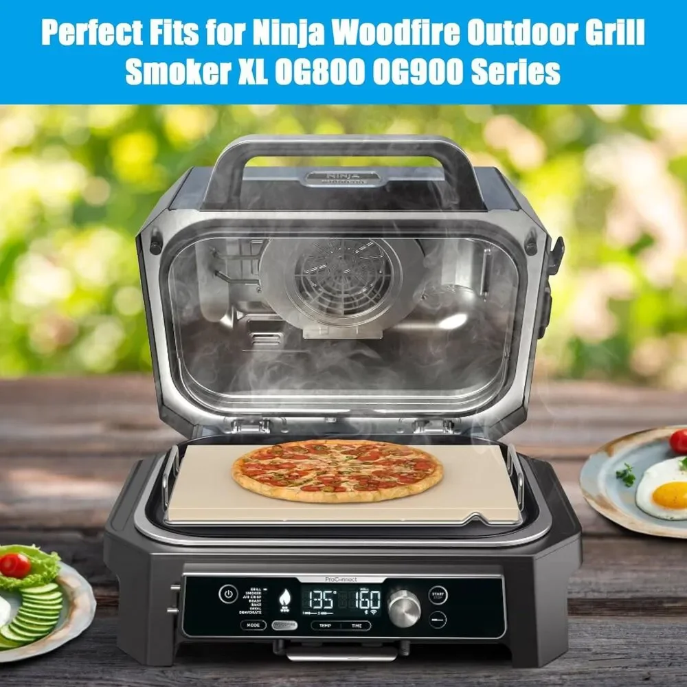 Pizza Stone Set for Ninja Woodfire OG800 OG900 Grill Oven Baking Stone Rack